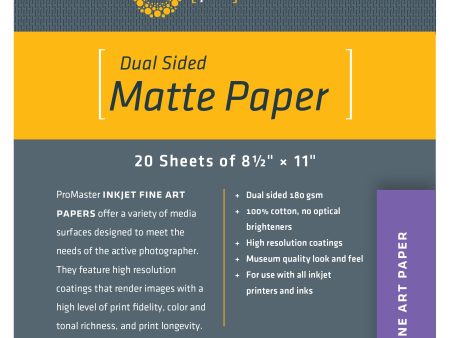 ProMaster Dual Sided Matte Paper - 8 1 2 x11  - 20 Sheets Online now