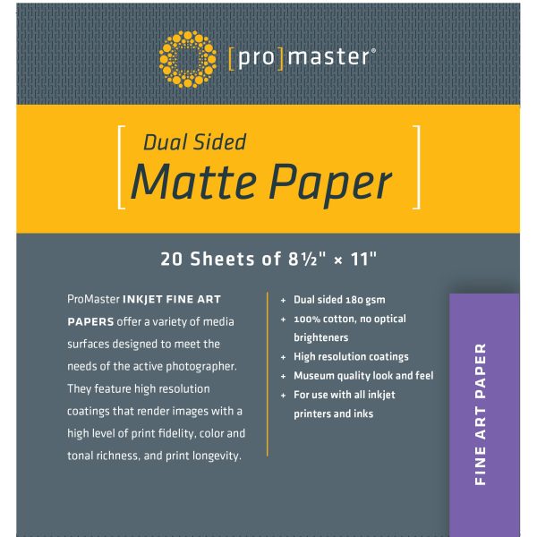 ProMaster Dual Sided Matte Paper - 8 1 2 x11  - 20 Sheets Online now