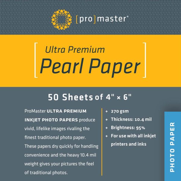 ProMaster Ultra Premium Pearl Paper - 4 x6  - 50 Sheets Online Sale