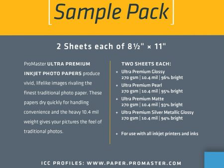 ProMaster Ultra Premium Photo Paper - 8.5 x11  8 Sheet Sample Pack Online