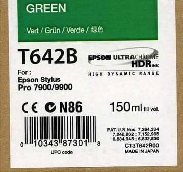 Epson T642B00 7900 9900 Ultrachrome HDR Ink 150ml Green For Discount