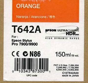 Epson T642A00 7900 9900 Ultrachrome HDR Ink 150ml Orange Cheap