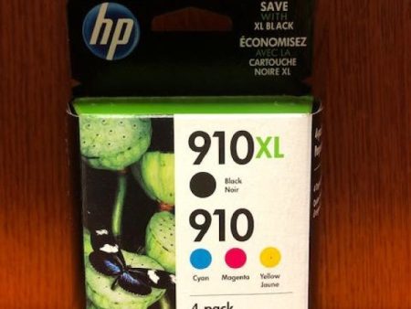 HP 3JB41AN HP 910XL 910 Ink Jet Cartridge Black Cyan Magenta Yellow ( 1 each 3YL65AN 3YL58AN  3YL59AN 3YL60AN ) For Sale