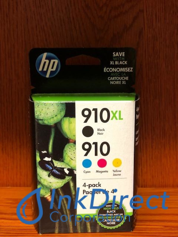 HP 3JB41AN HP 910XL 910 Ink Jet Cartridge Black Cyan Magenta Yellow ( 1 each 3YL65AN 3YL58AN  3YL59AN 3YL60AN ) For Sale