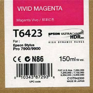 Epson T642300 7900 7890 9890 9900 Ultrachrome HDR Ink 150ml Vivid Magenta For Sale