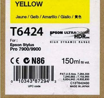 Epson T642400 7900 7890 9890 9900 Ultrachrome HDR Ink 150ml Yellow Discount